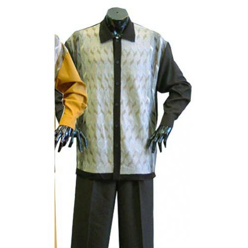 Silversilk Oak Button Front 2 PC Knitted Silk Blend Outfit #7626